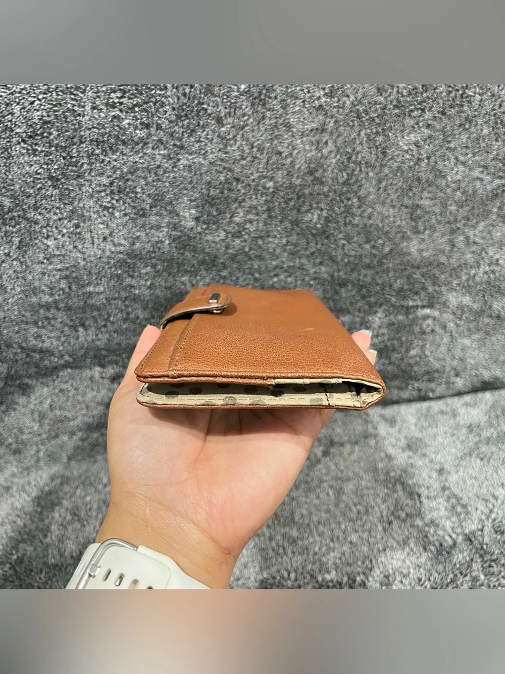 Relic by Fossil Brown Cognac Wallet Faux Leather Bifold Slim Design